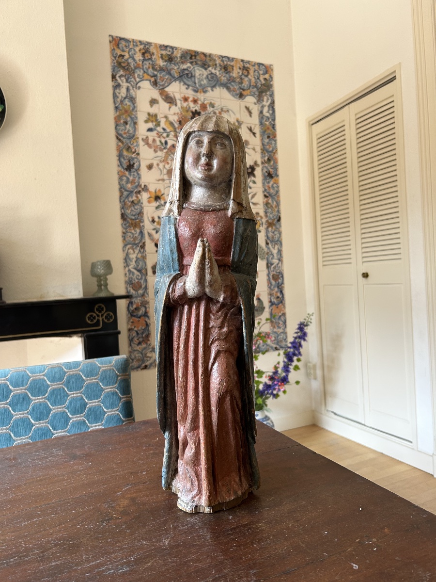 Large Polychrome Statue Of The Virgin Mary, Northern Swabia, 15th–16th Century-photo-3