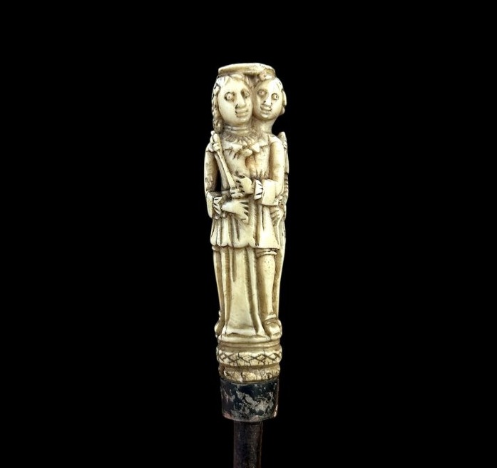 Carved Knife Handle Depicting The Virtue Of “love,” 17th Century