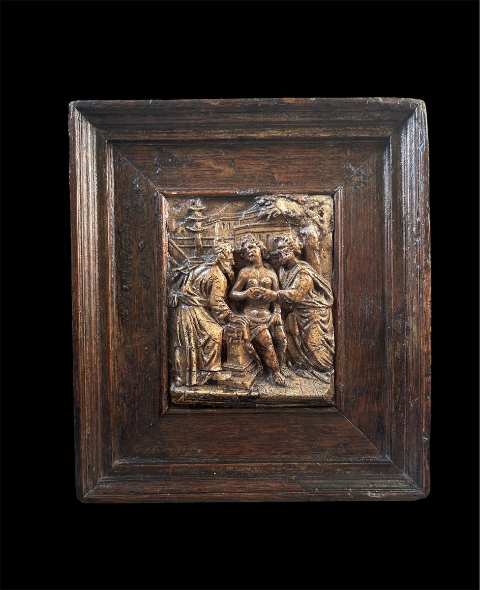 Bas-relief en Albâtre de Malines Représentant Suzanne et les Vieillards, Vers 1600-photo-1