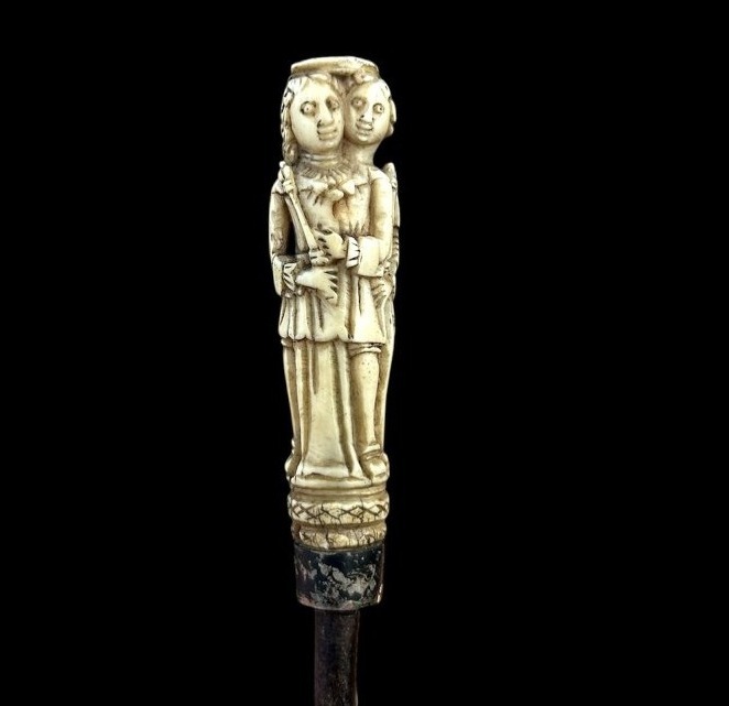 Carved Knife Handle Depicting The Virtue Of “love,” 17th Century