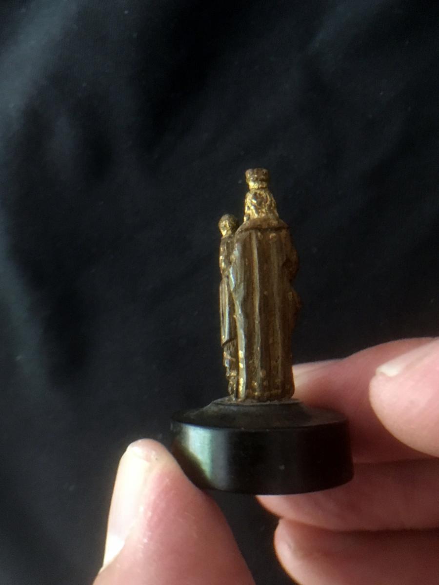 Masterpiece: Madonna Flemish 16th Century 3,2cm.!-photo-4