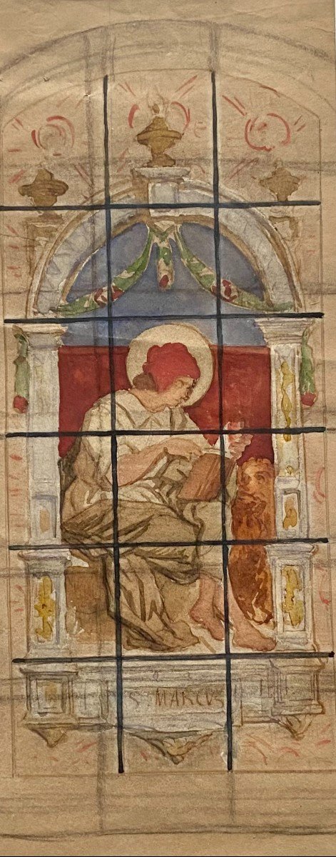 Conception De Fenêtre d'église, Religieux, Vitrail-saint Marc-photo-2
