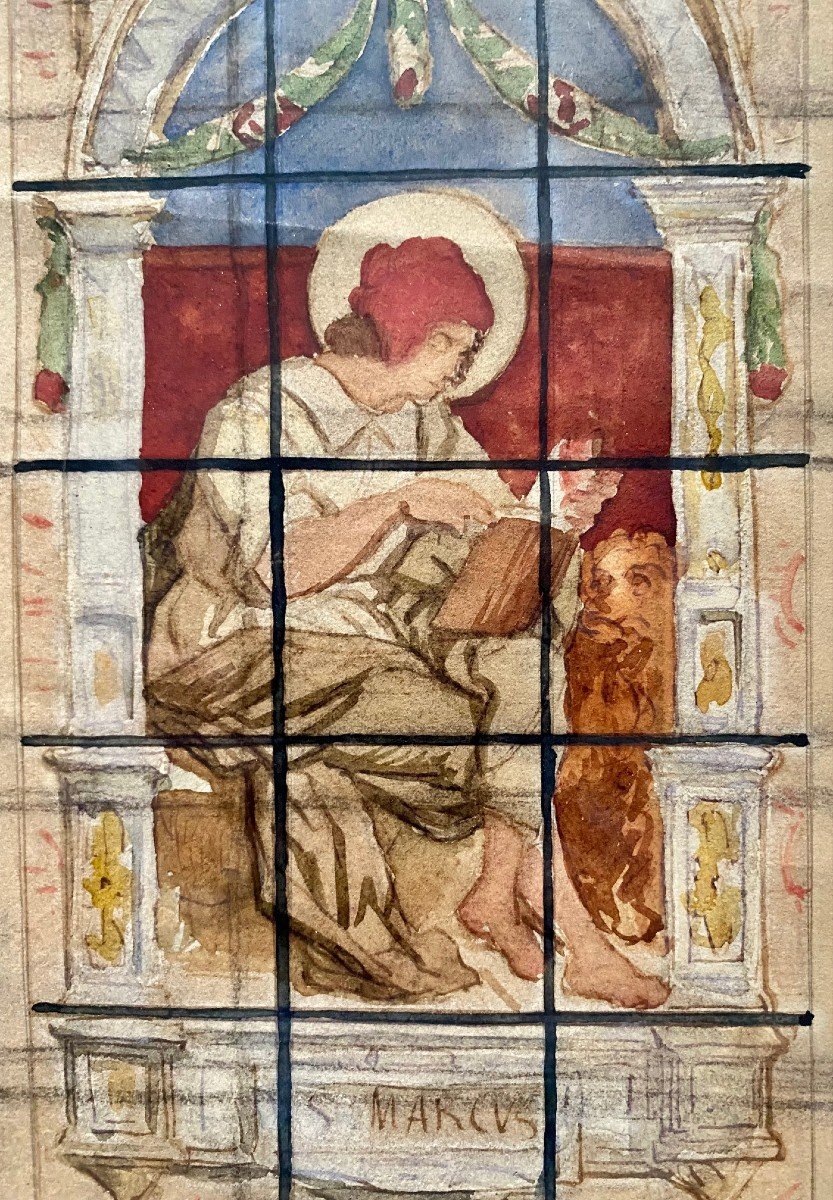 Conception De Fenêtre d'église, Religieux, Vitrail-saint Marc