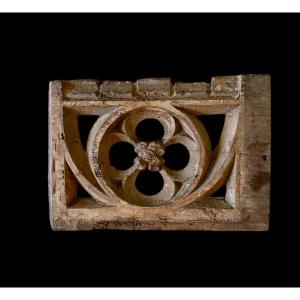 A 15th Century Wooden Tracery Panel, Somerset (england)