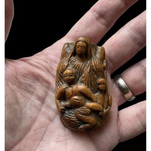 Une Sculpture Pietà Coquilla, 19ème Siècle