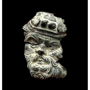 Roman Bronze Applique Depicting Neptune, 1st-2nd Century Ad