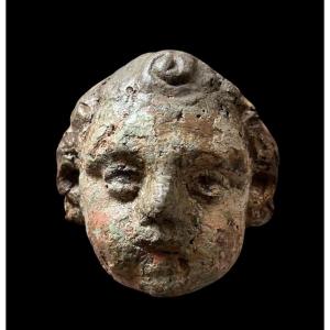 Tête de Chérubin en Chêne, XVIIe Siècle