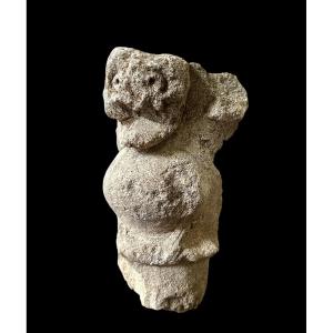 12th Century Stone Capital Depicting A Cockatrice