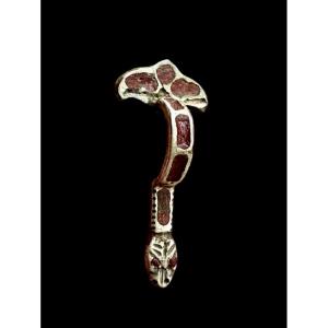 An Early Silver Merovingian Fibula-brooch, Circa 6th Century Ad