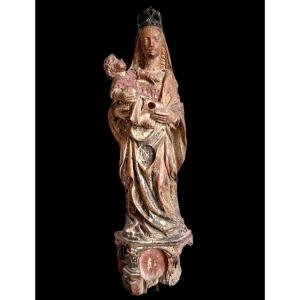 Madonna And Child, In Walnut, Dating From Around 1420–1450