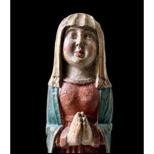 Large Polychrome Statue Of The Virgin Mary, Northern Swabia, 15th–16th Century