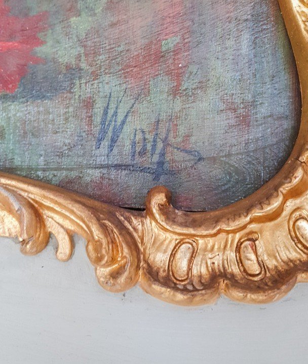 Important Louis XV Style Trumeau In Lacquered And Gilded Wood 19th-photo-4