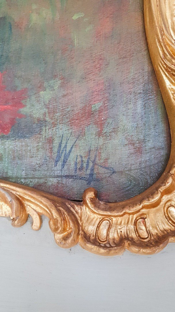 Important Louis XV Style Trumeau In Lacquered And Gilded Wood 19th-photo-2