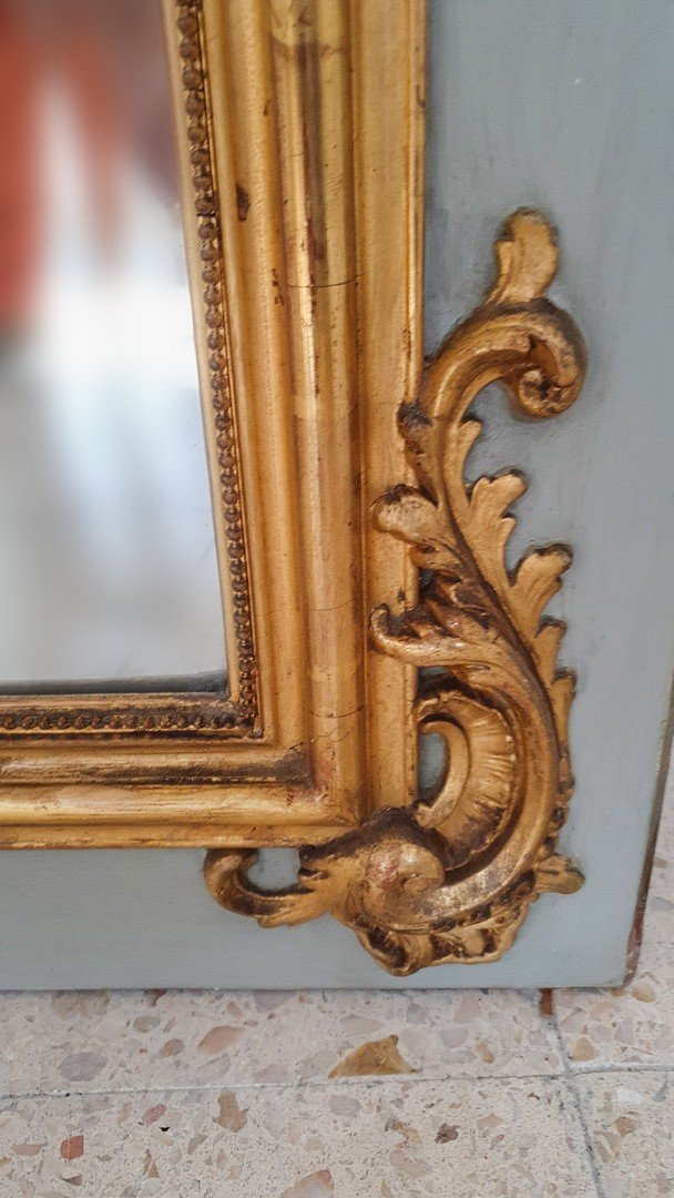 Important Louis XV Style Trumeau In Lacquered And Gilded Wood 19th-photo-4
