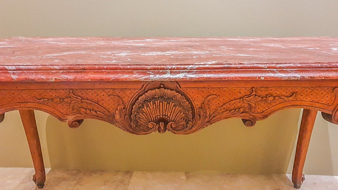 Table á Gibier  Provençale  époque Regence XVIII  éme En Noyer Moluré Et Sculpter , France-photo-2