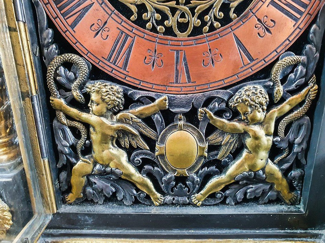 Important Lerollé Fréres Clock With Saint Michael Archangel, Putti Napoleon III Period 19th-photo-5