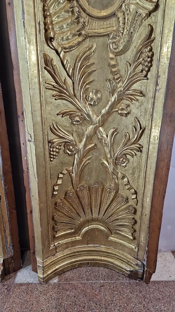 Importante  Paire d' élements  Concaves En Bois  Sculptés Italiens Du XVIII éme Siécle -photo-1