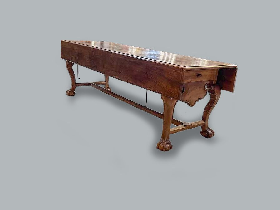 Portuguese Table From The Late 19th Century, Style Of D. João V (1689-1735)light Chestnut Wood.-photo-4