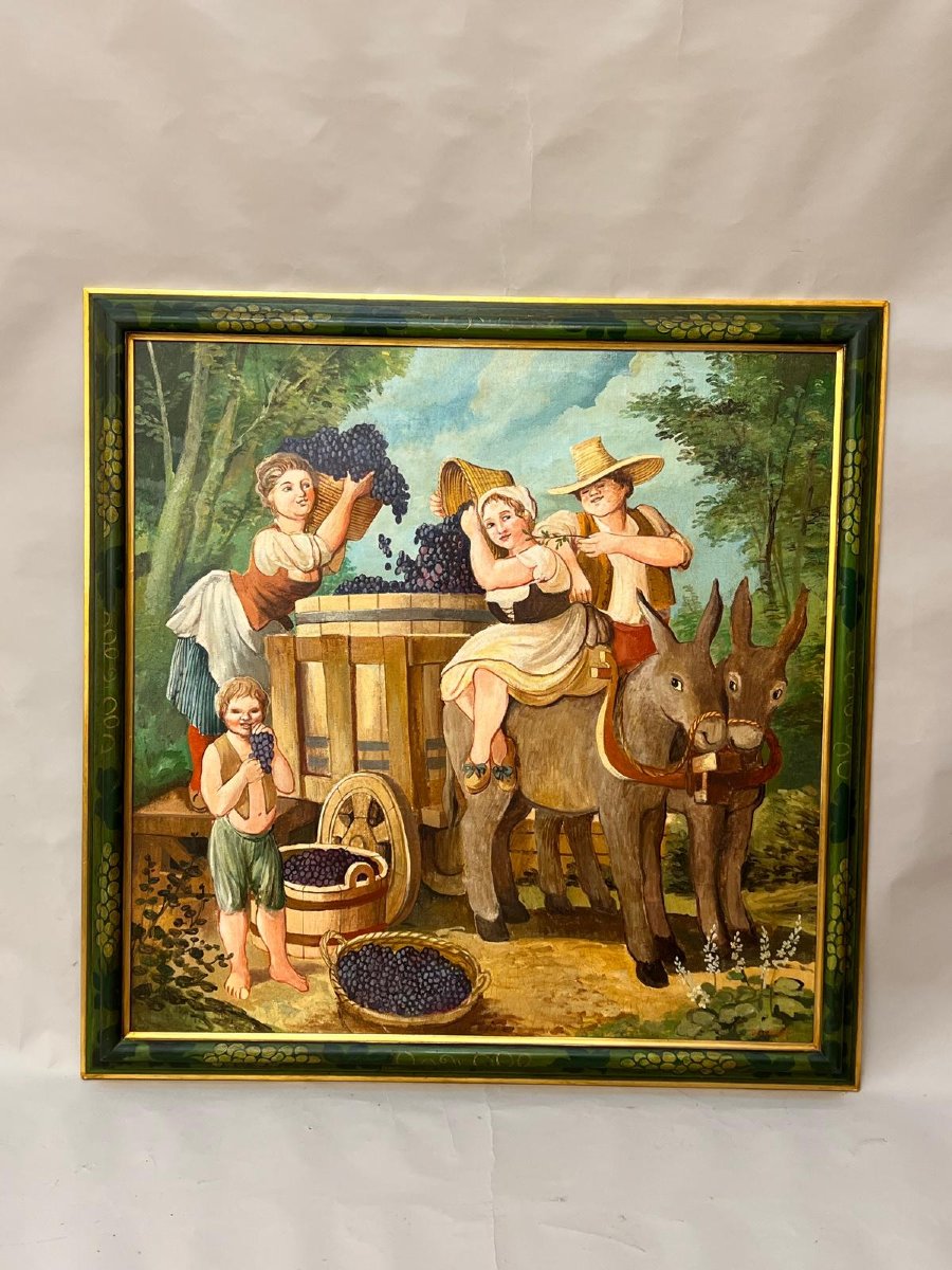 William Skilling (1862–1964) – Lively Harvest "the Merry Widow" – Set Of 4 Oils On Canvas-photo-3