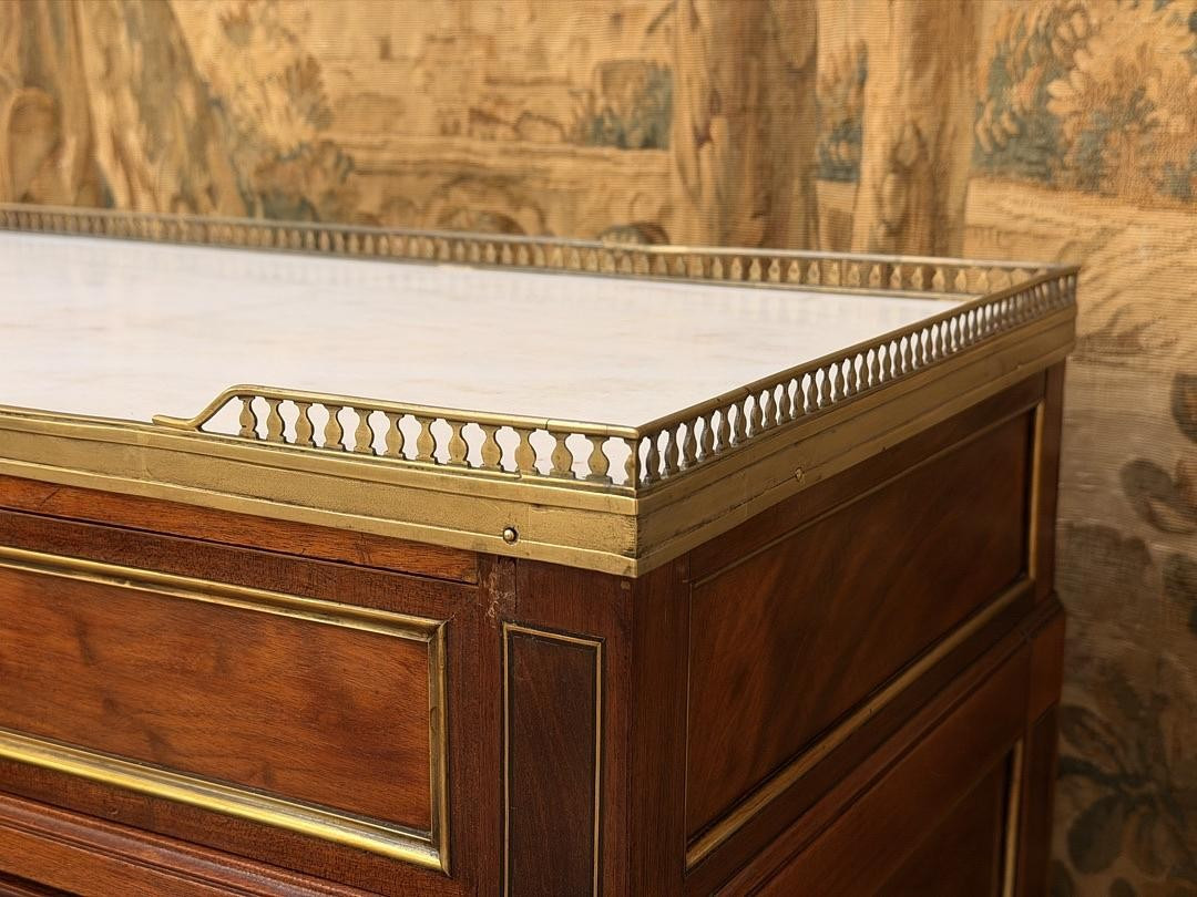 Louis XVI Cylinder Desk In Mahogany And Gilt Bronze, 19th Century-photo-3