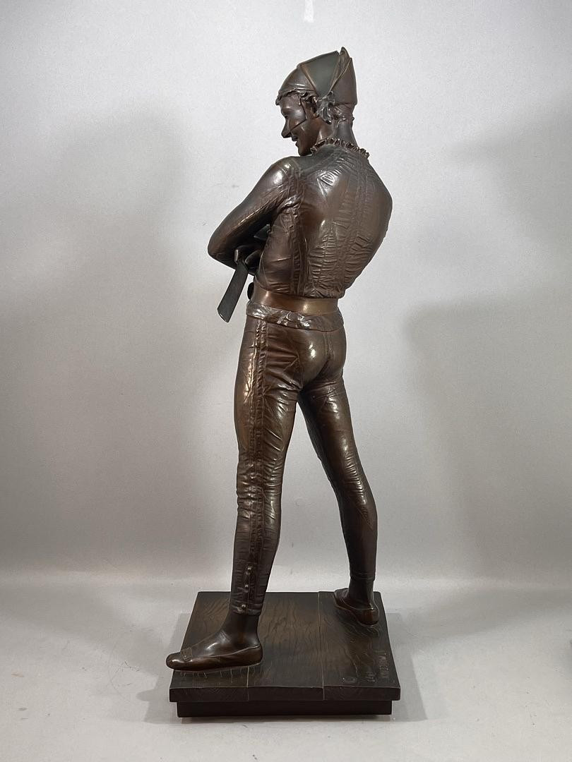 Harlequin-sculpture In Patinated Bronze By Sculptor Charles-rené De Paul De Saint-marceaux 19th-photo-3
