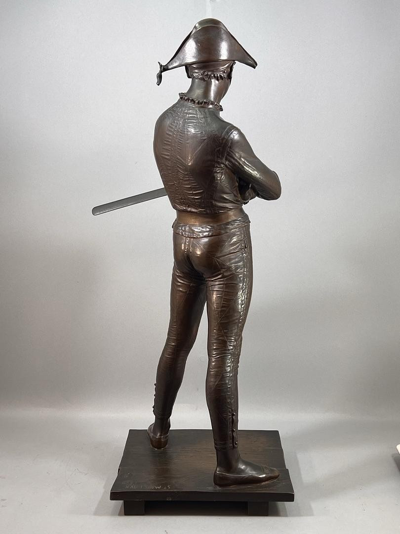 Harlequin-sculpture In Patinated Bronze By Sculptor Charles-rené De Paul De Saint-marceaux 19th-photo-4