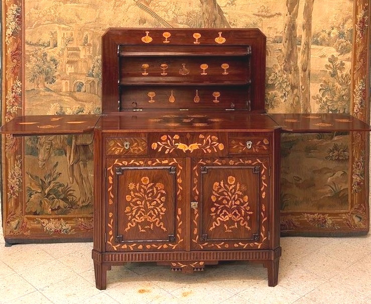 Buffet à Système Hollandais en Acajou et Marqueterie – XIXe Siècle-photo-2