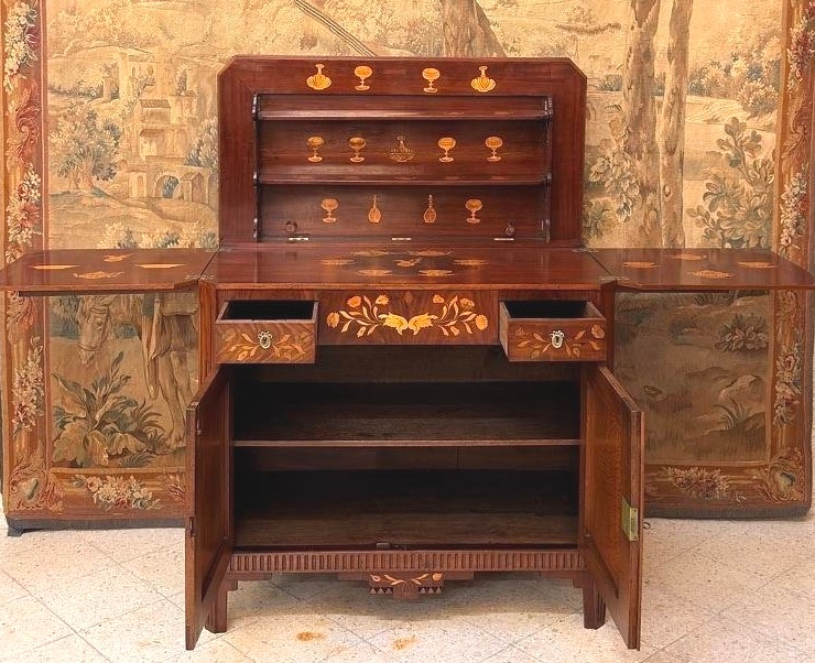 Buffet à Système Hollandais en Acajou et Marqueterie – XIXe Siècle-photo-3