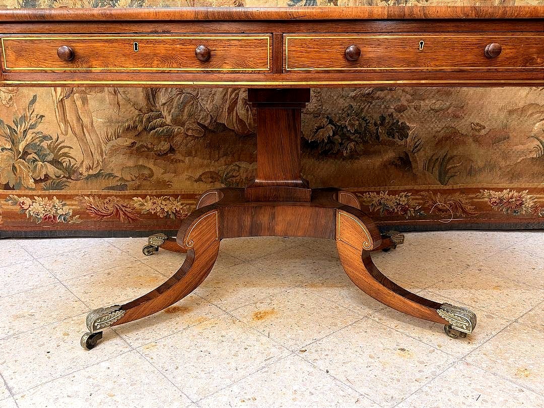 Table de Bibliothèque Époque George III ( 1760-1820 ) en Palissandre – Angleterre-photo-2