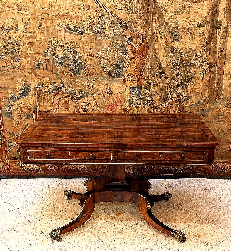 Table de Bibliothèque Époque George III ( 1760-1820 ) en Palissandre – Angleterre-photo-4