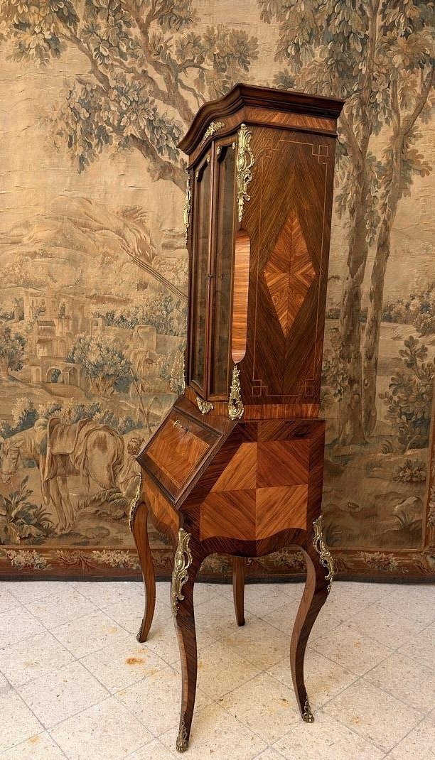 Elegant Louis XVI Style Display Desk In Palisander And Rosewood – France, 19th Century-photo-2