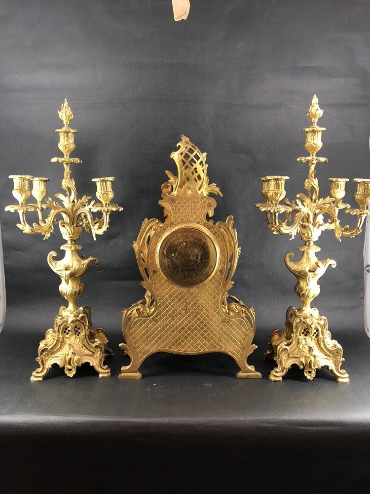 Louis XV Rocaille-style Fitting In Gilded Bronze – Henri Riondet, Paris, 19th Century-photo-3
