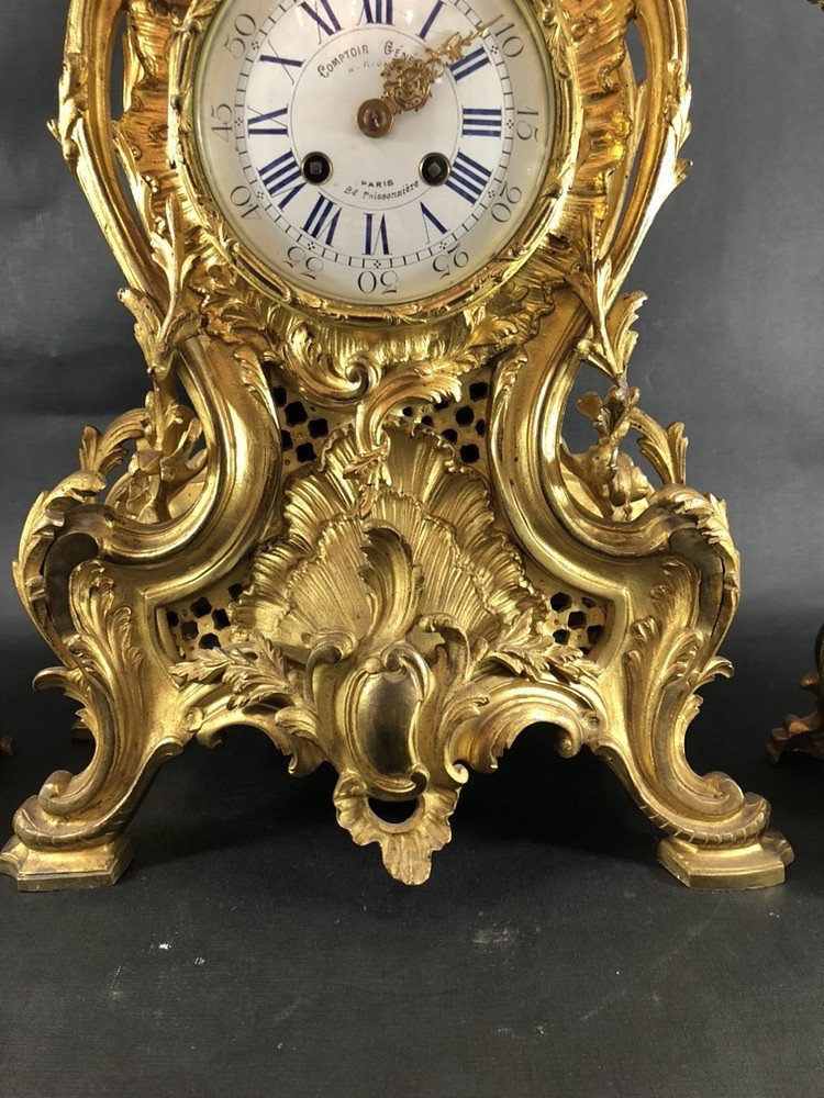 Louis XV Rocaille-style Fitting In Gilded Bronze – Henri Riondet, Paris, 19th Century-photo-4