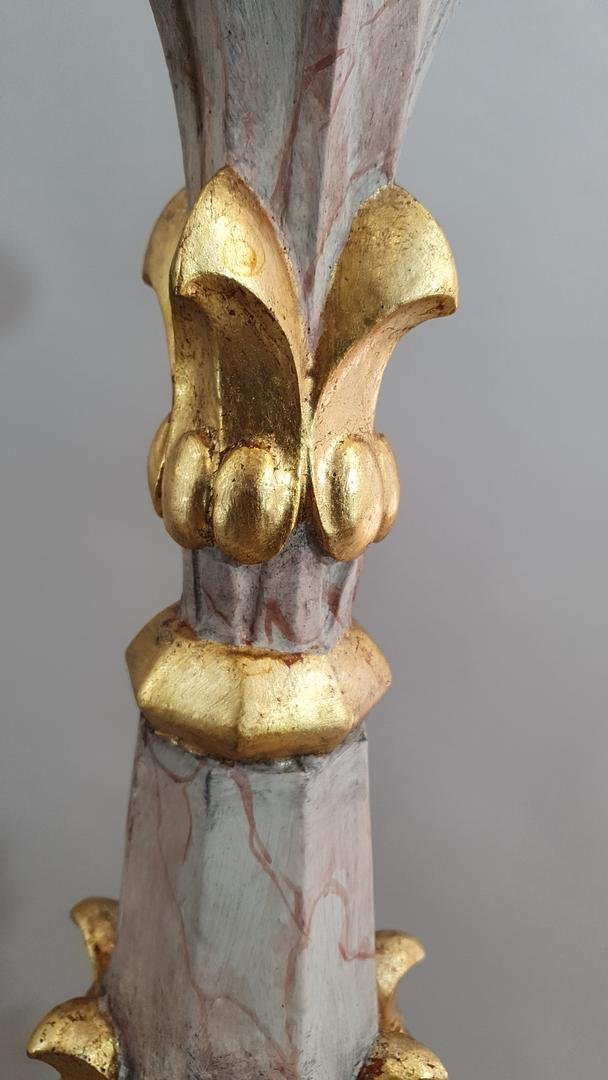 Pair Of Carved And Marbled Wooden Altar Pinnacles / Obelisks – Portugal, 18th/19th Century-photo-3