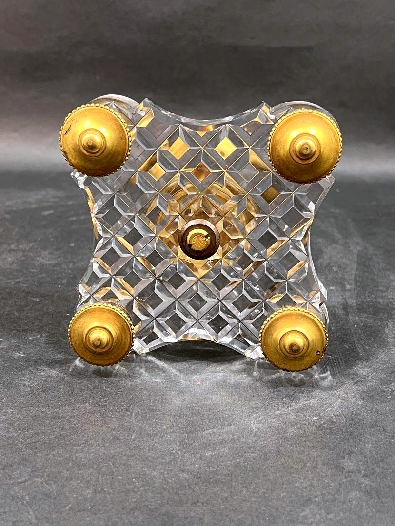 Fruit Bowl In Cut Crystal And Gilded Bronze, Signed Baccarat , Late 19th Century-photo-2