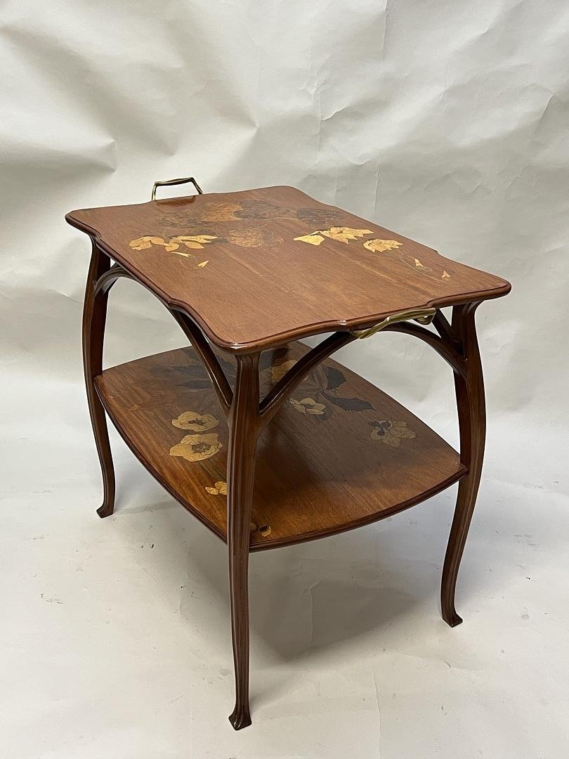 Table de Salon Art Nouveau à Deux Plateaux – Camille Gauthier-Poinsignon à Nancy, v. 1910-photo-3