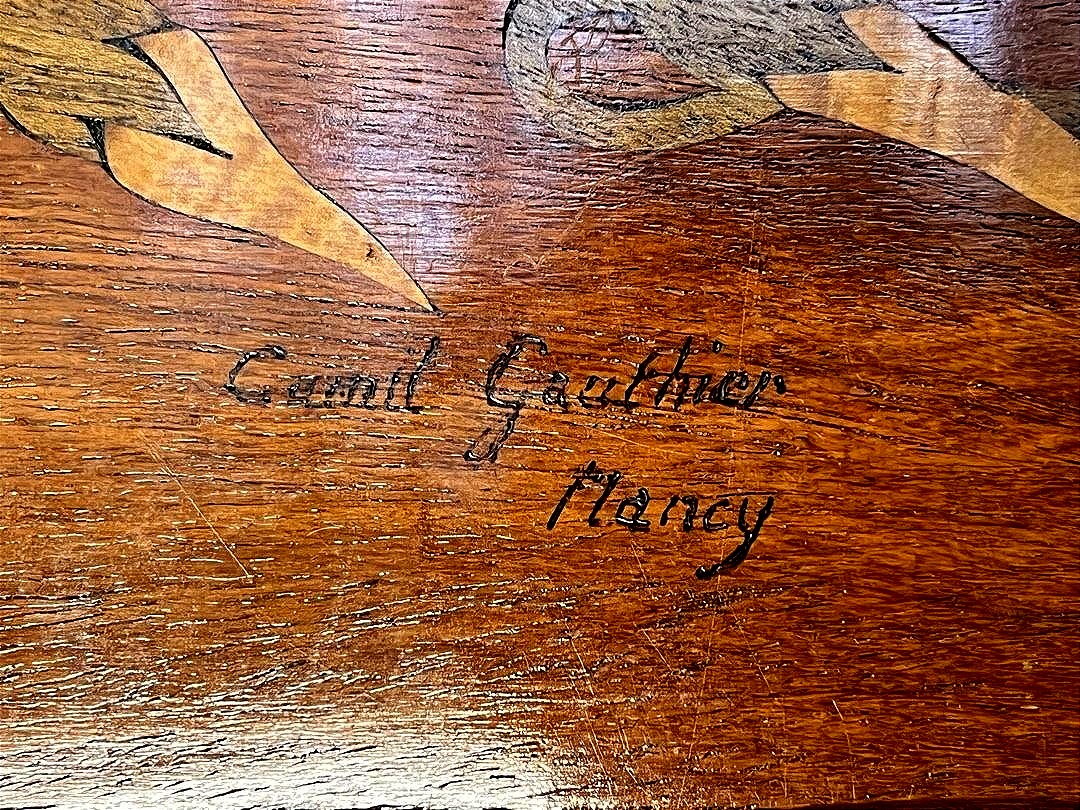 Table de Salon Art Nouveau à Deux Plateaux – Camille Gauthier-Poinsignon à Nancy, v. 1910-photo-4
