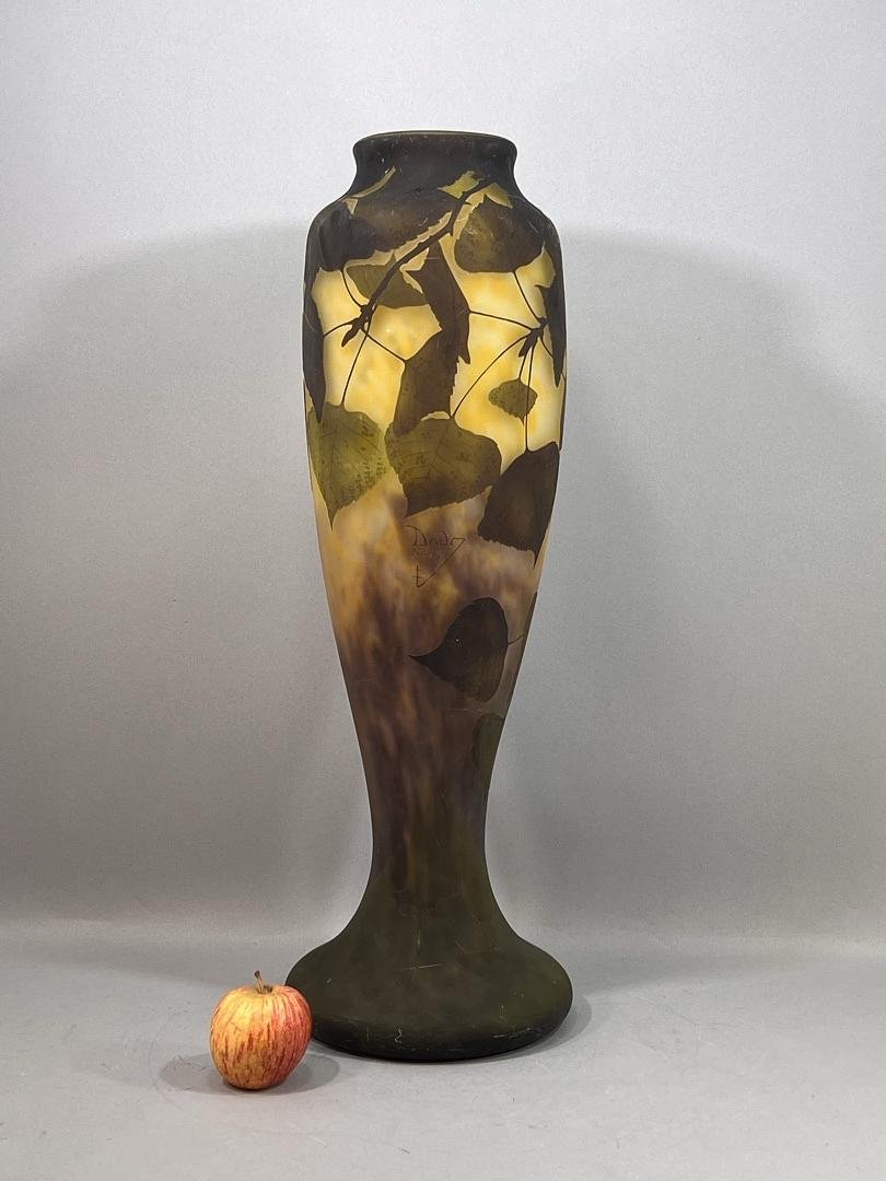 Grand Vase Art Nouveau en Pate de Verre Multicouches – Daum Nancy, vers 1911-photo-2