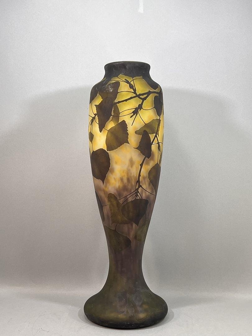 Grand Vase Art Nouveau en Pate de Verre Multicouches – Daum Nancy, vers 1911-photo-3