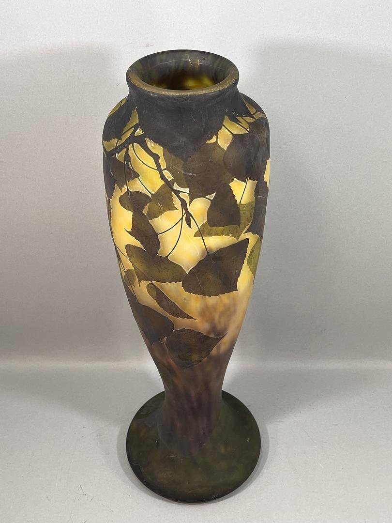 Grand Vase Art Nouveau en Pate de Verre Multicouches – Daum Nancy, vers 1911-photo-1