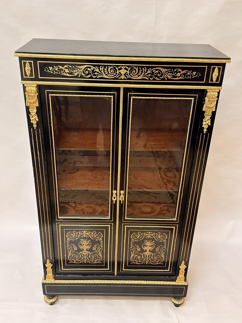 Napoleon III Boulle Marquetry Display Cabinet-bookcase, France, 19th Century-photo-2