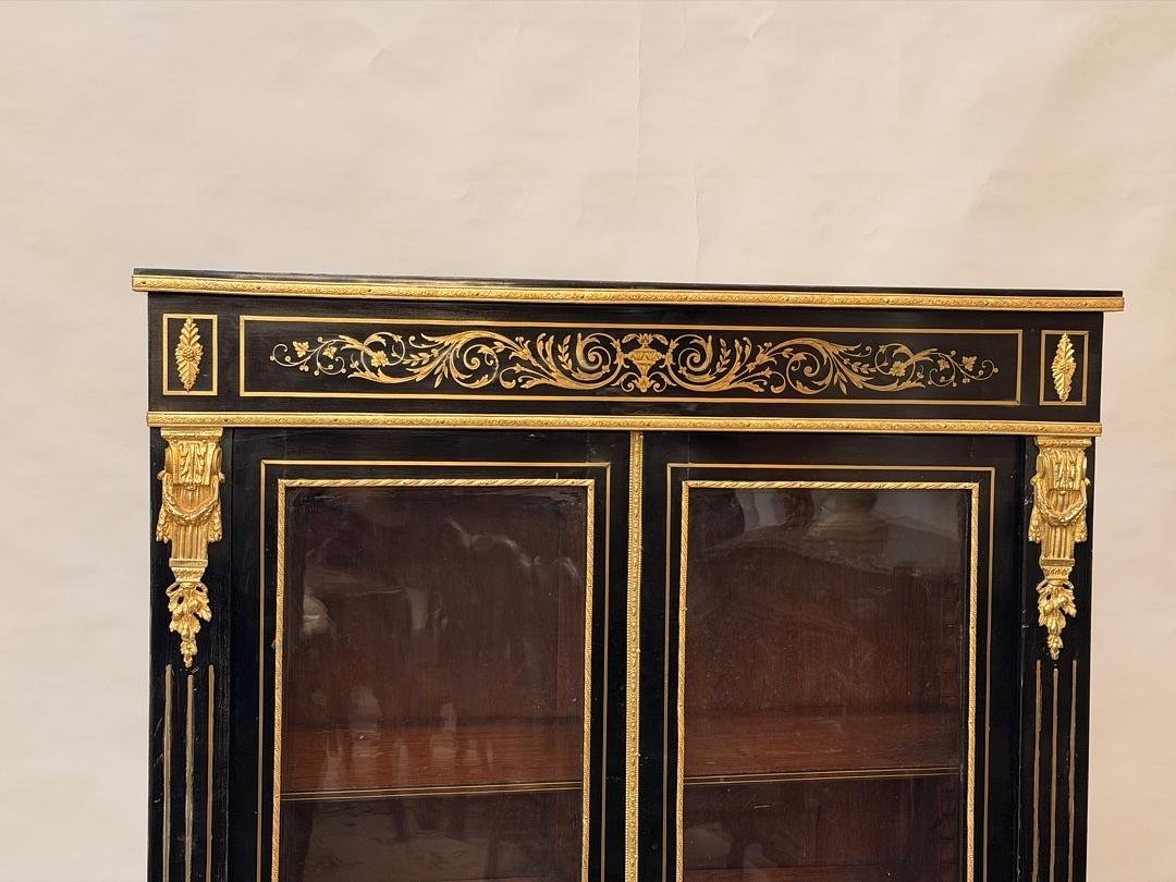 Napoleon III Boulle Marquetry Display Cabinet-bookcase, France, 19th Century-photo-1