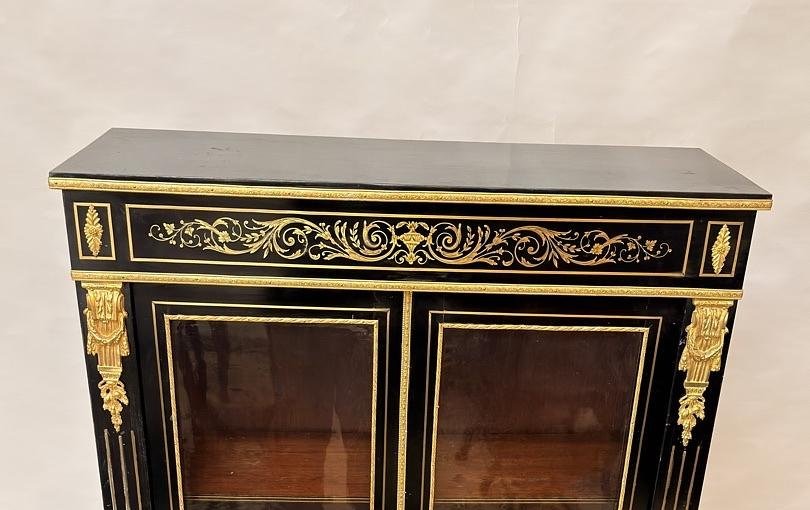 Napoleon III Boulle Marquetry Display Cabinet-bookcase, France, 19th Century-photo-4