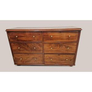 Victorian Double Chest Of Drawers (1837-1901) With 3 Drawers And One Door. England, 19th Century