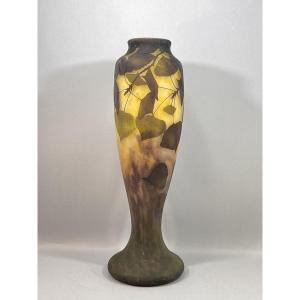 Grand Vase Art Nouveau en Pate de Verre Multicouches – Daum Nancy, vers 1911