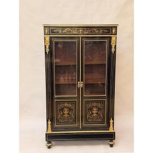 Napoleon III Boulle Marquetry Display Cabinet-bookcase, France, 19th Century