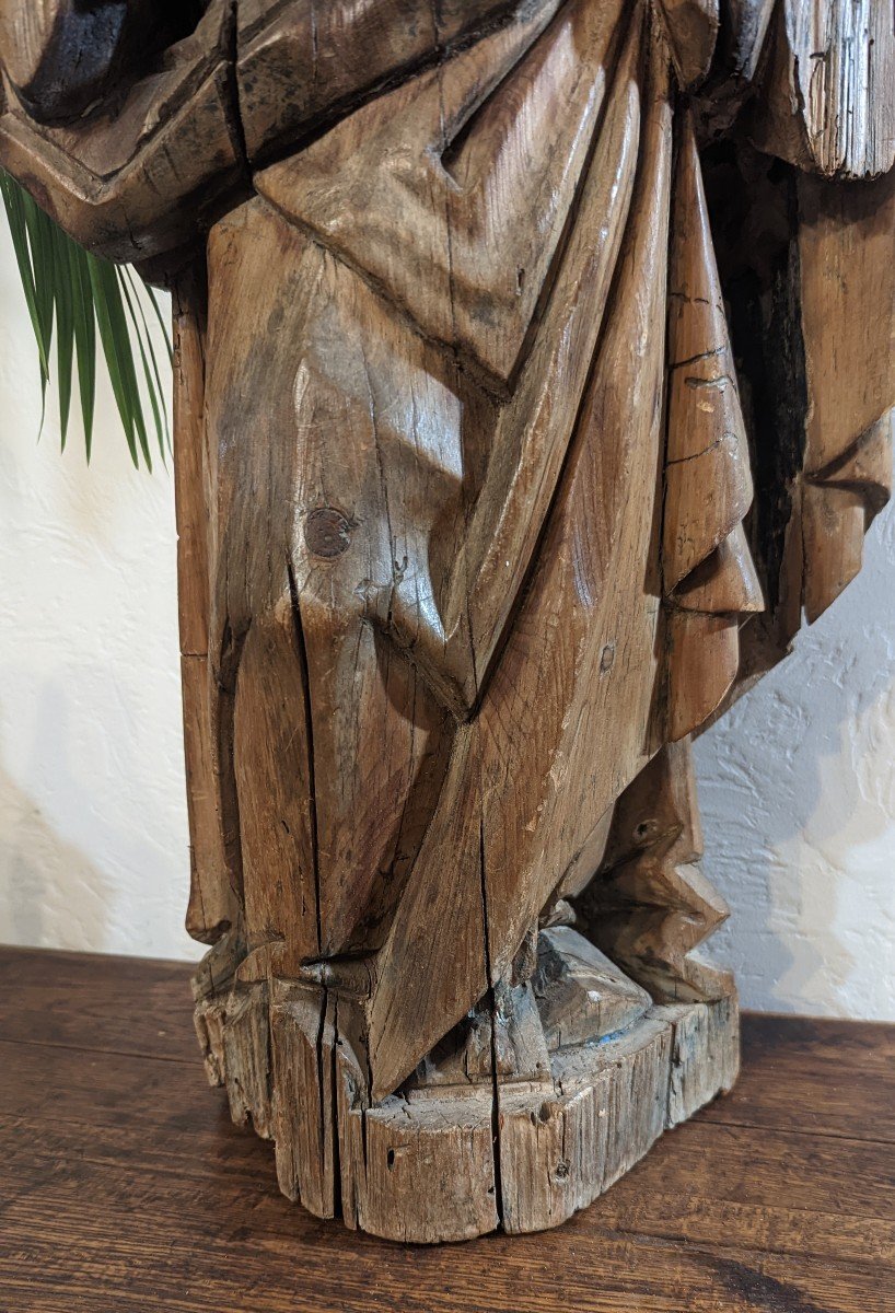 Statue De Sainte En Bois Epoque XVIe Siècle -photo-3