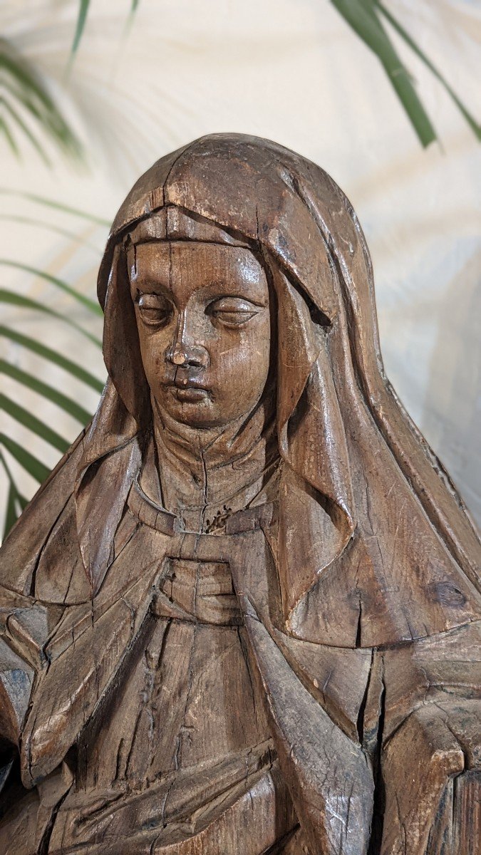 Statue De Sainte En Bois Epoque XVIe Siècle -photo-7