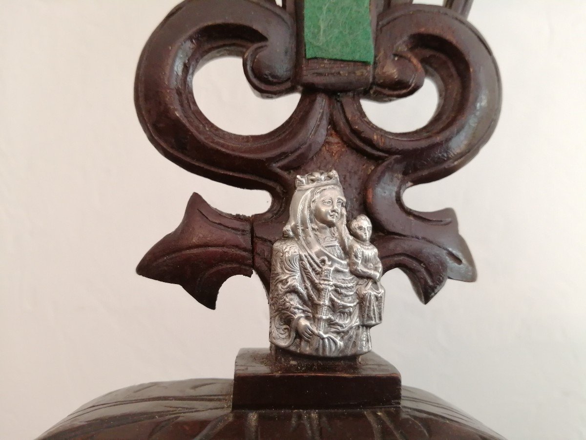 Crucifix Bois Et Argent XVIIIe -photo-1