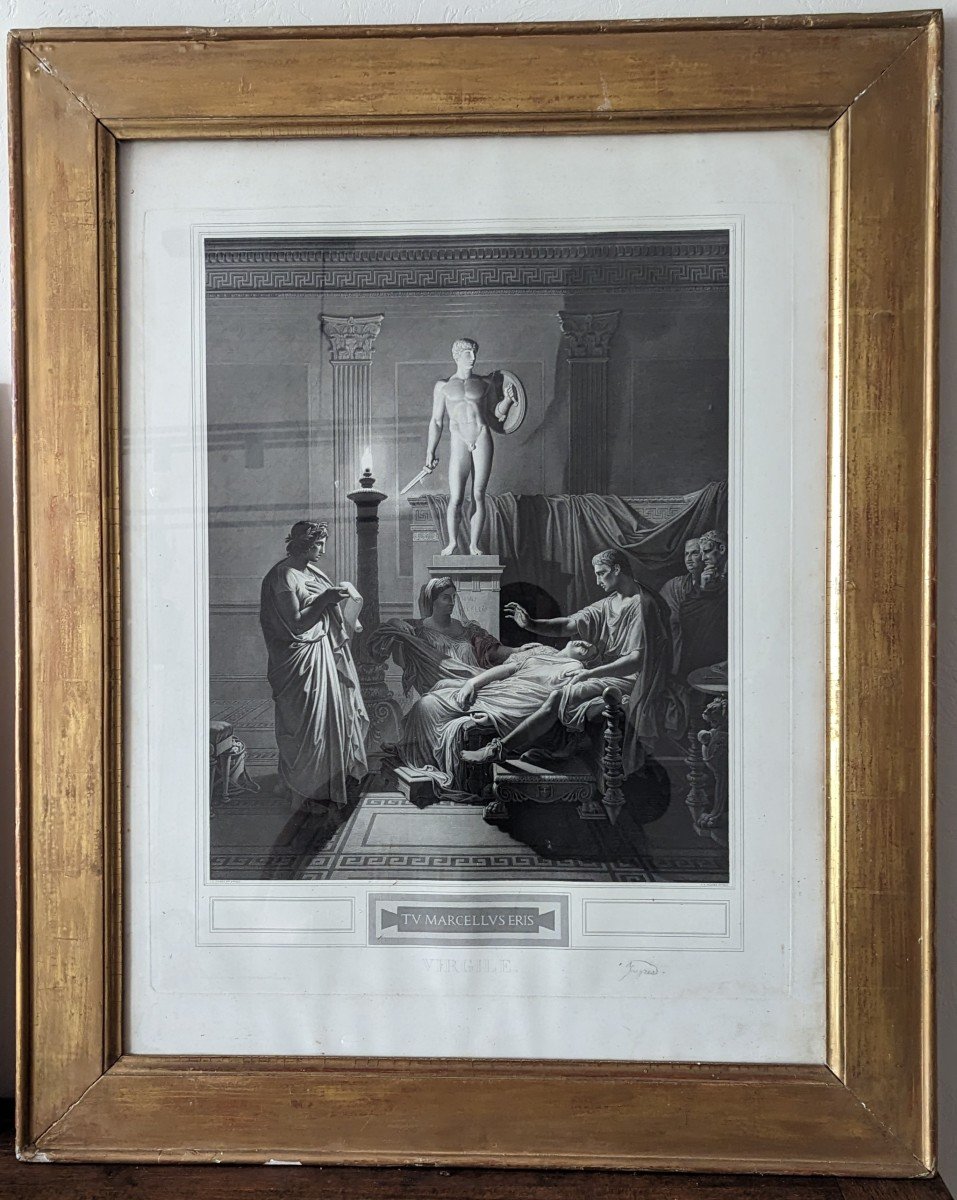 Large Virgil Lithograph Signed By Jean-auguste-dominique Ingres